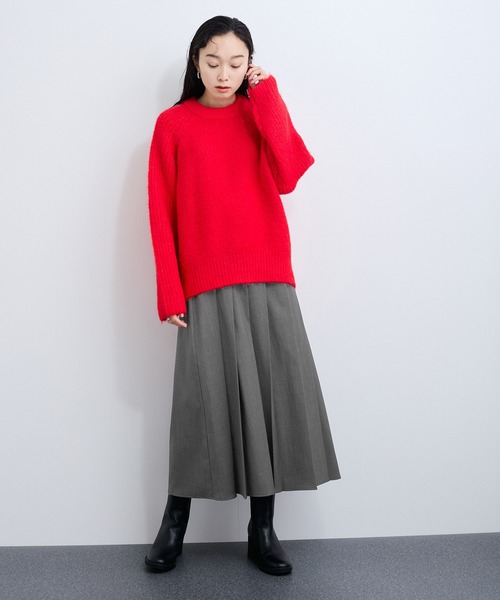 特別セール！CLOCHE えんじ色プリーツスカート LE CERCLE par rope' スカート チェックプリーツスカート