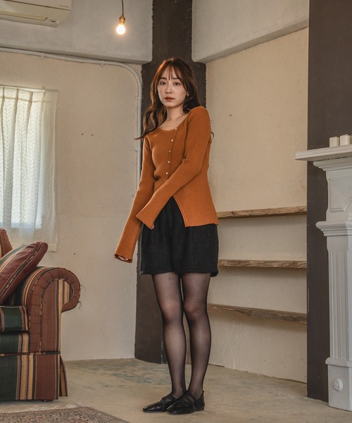 mideal 新品 アシンメトリーリブニット mideal（マイディール） ニット セーター asymmetry design rib tops