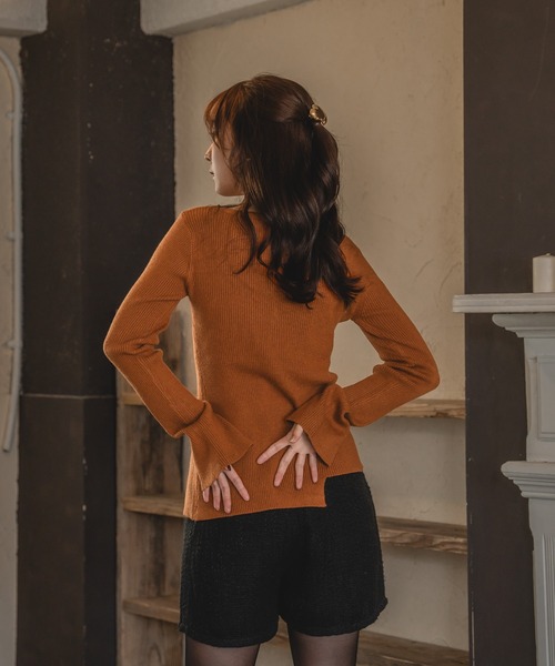 mideal 新品 アシンメトリーリブニット mideal（マイディール） ニット セーター asymmetry design rib tops