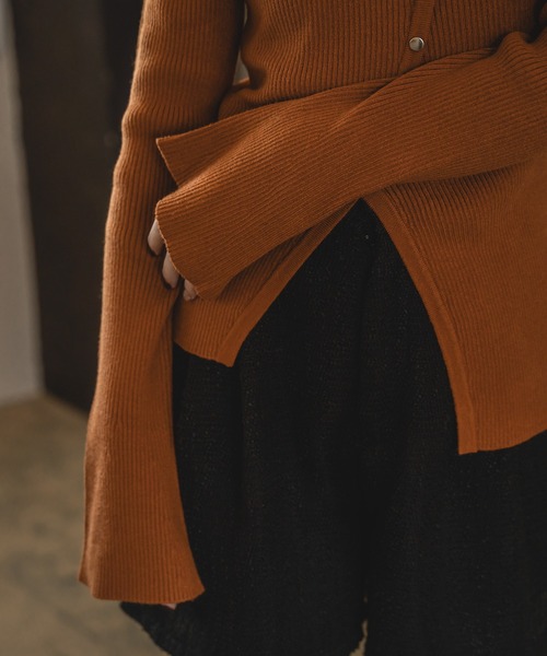 mideal 新品 アシンメトリーリブニット mideal（マイディール） ニット セーター asymmetry design rib tops