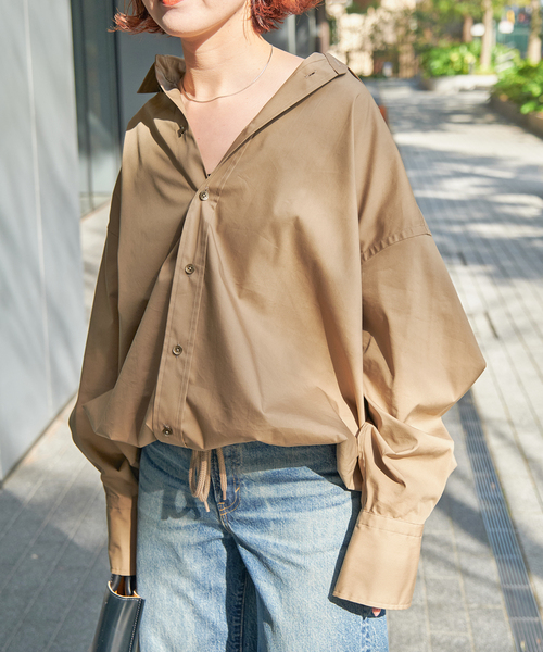 spick and span CO/PEヘムギャザーシャツ　ベージュ 楽天市場】《追加》CO/PEヘムギャザーシャツ Spick & Span