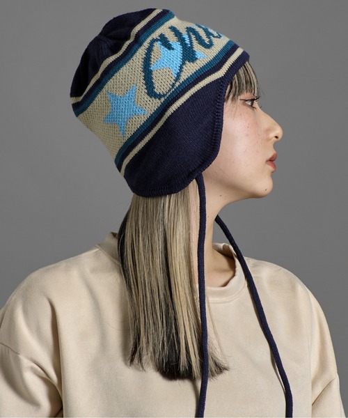 ニット帽　2個 CALIFORNIA OUTFITTERS ニット帽 ニットキャップ 2-11D23 紐付き