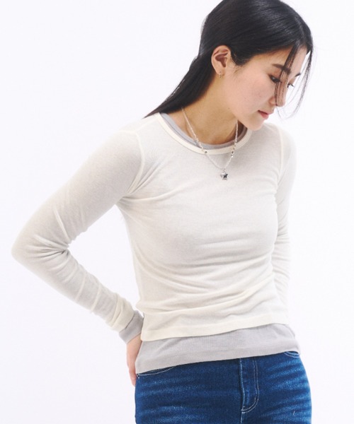 FEKETE（フェケテ） tシャツ SHEER LONG SLEEVE TEE / シアーロンT