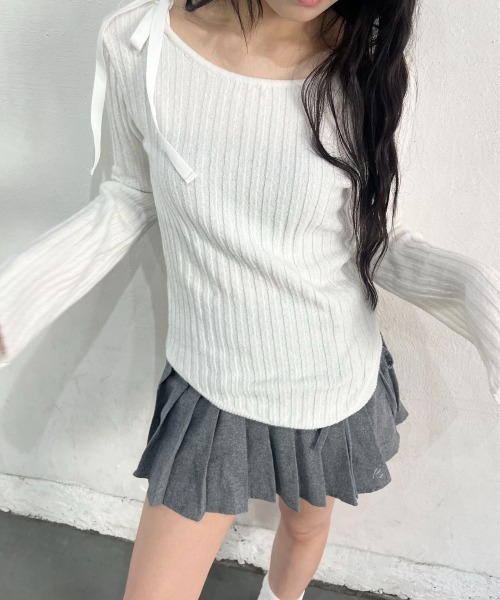 tシャツ IREHEM FLARE SLEEVE KNIT/イレヘムフレアスリーブニット レディース