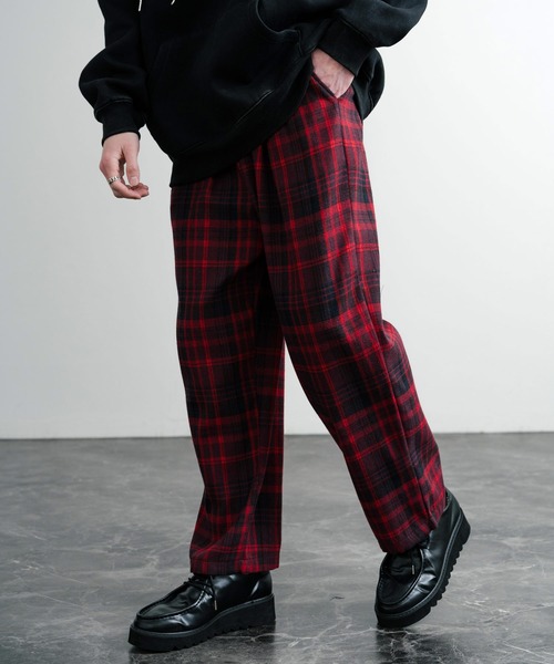 kuru グレータータンチェック ストレートパンツ スカパン 91783682b_19_d_500.jpg