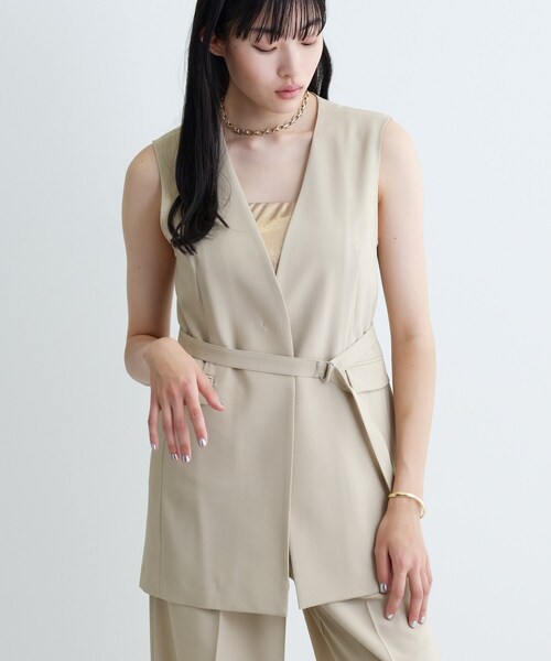 INDIVI GALLEST ベスト ジレ 入学式 「セットアップ可」ナロー