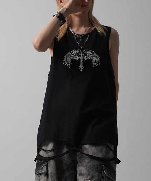 ユリウス　ダメージタンクトップ JULIUS[ユリウス] / GORDINI / 859CUM6-D DESTROY TANK TOP
