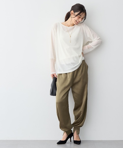 カーゴパンツ 「anyfee/プラスサイズ」サテンジョガーパンツ レディース | anyfee | 03