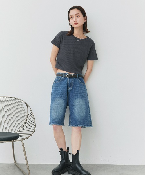 ad thie（アドティエ） ハーフパンツ ジーンズ デニム デニムパンツ