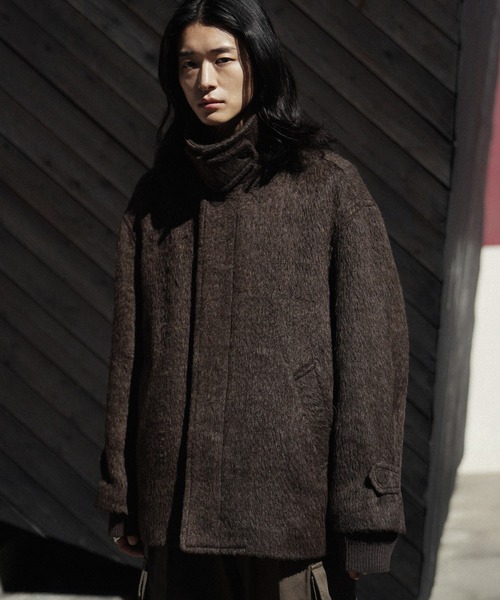 「WYM LIDNM」 ステンカラーコート M グレー メンズ_画像2