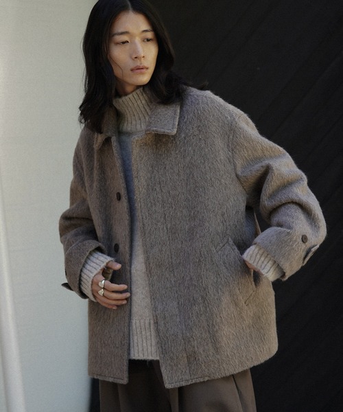 「WYM LIDNM」 ステンカラーコート M グレー メンズ_画像3