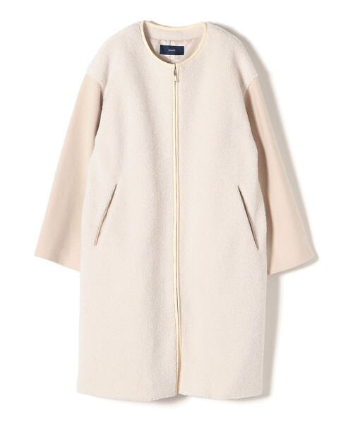 SHIPS（シップス） ノーカラーコート ONE SIZE ナチュラル レディース