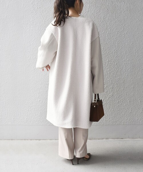 SHIPS（シップス） ノーカラーコート ONE SIZE ナチュラル レディース