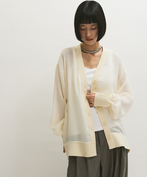 アダムエロペ 2025接触冷感付き ハイツイストボイルカーディガン ADAM ET ROPÉ FEMME(アダム エ ロペ ファム) / 【接触冷感】ハイ