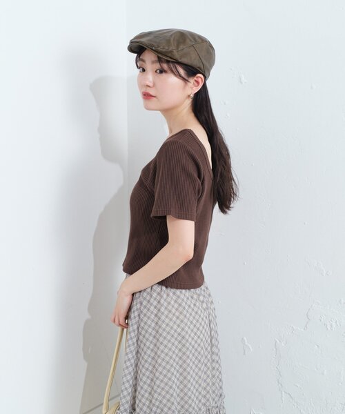 Kastane（カスタネ） tシャツ 「新色追加」ニットタグリブTEE