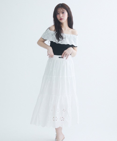 pheeta ホワイトロングスカート TITTY＆CO. スカート コットンロングスカート : ZOZOTOWN Yahoo