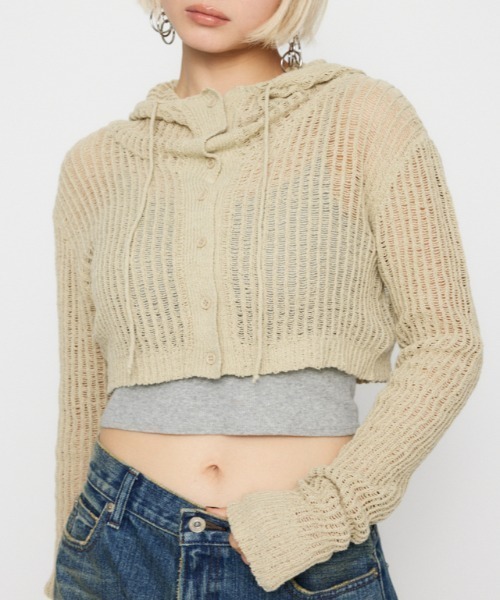 LAGUA GEM ニット セーター LOOSEY HOODIE トップス レディース