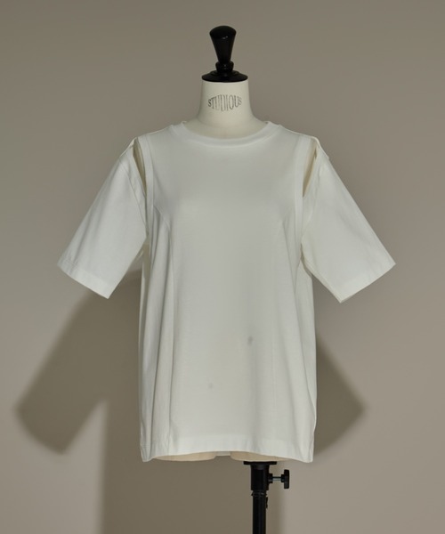 Tシャツ(長袖/七分) CINOH long site slit over size tee Men's Plus Size 5XL Side Slit Polyester T-shirt Long Sleeve Hooded