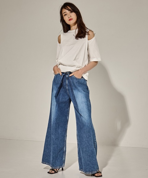 Tシャツ(長袖/七分) CINOH long site slit over size tee CINOH（チノ） tシャツ 「CINOH/チノ」「STUDIOUS別注」CUT OUT T