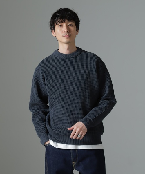 「NANO universe」 長袖ニット L ベージュ メンズ