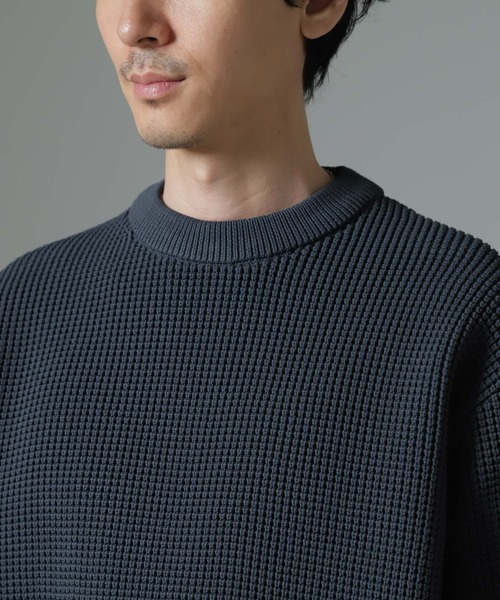 「NANO universe」 長袖ニット L ベージュ メンズ