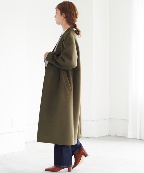 SLOBE IENAノーカラージャケットコート 38 SLOBE IENA（スローブイエナ） ノーカラージャケット 38 ブラック系