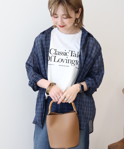 しるくです*\(^o^)/* AMERICAN HOLIC ブラウス シャツ シアーチェック柄オーバー