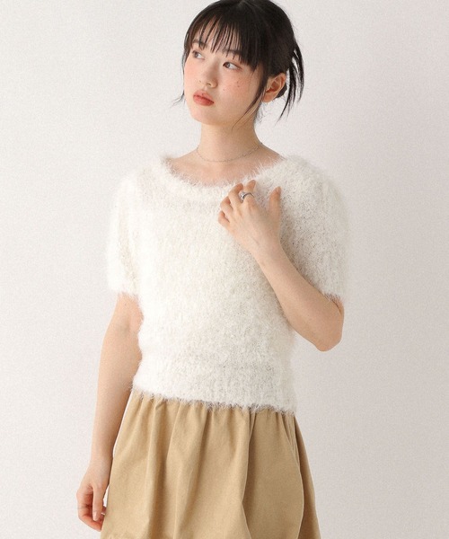 ニット セーター シャギー半袖ニット レディース Heather ニット セーター シャギーニット（半袖） 573227