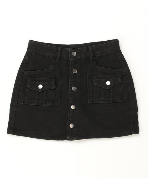 FREE STYLISTS デニムスカート フロントボタンデニムミニスカート