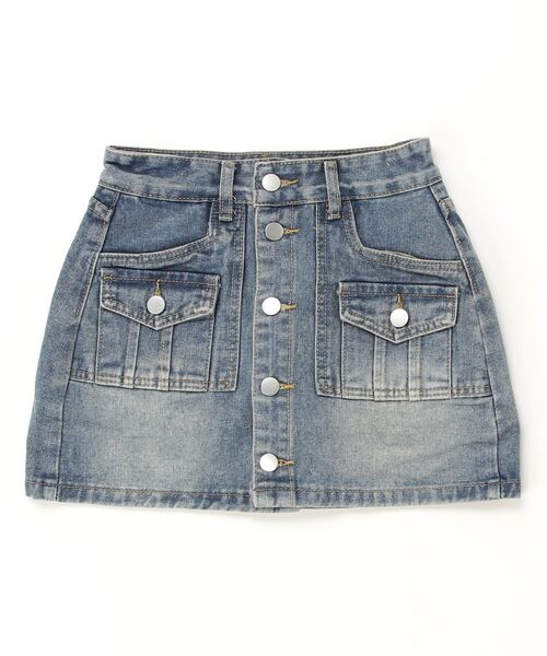 FREE STYLISTS デニムスカート フロントボタンデニムミニスカート