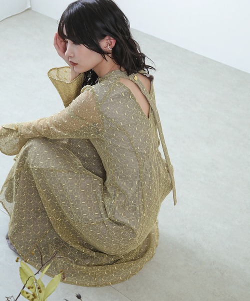 Kana 「Kana」 長袖ワンピース L イエロー レディース