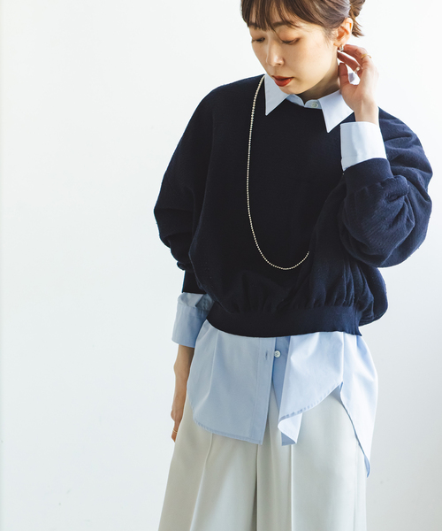 「NOBLE」 長袖ニット FREE イエロー レディース_画像3