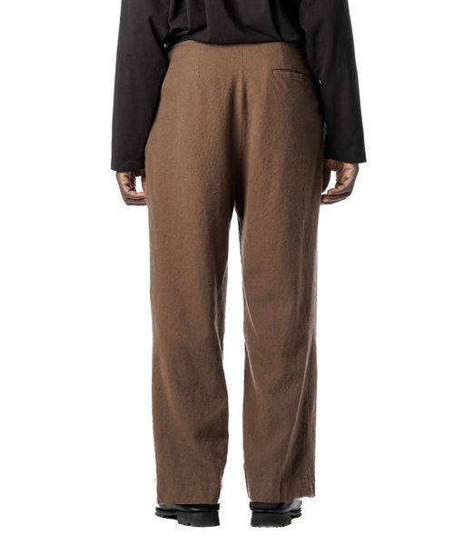 パンツ WOOL WIDE TUCK PANTS/CHACOAL BROWN Sandinista（サンディニスタ） パンツ Wool Tuck Pants - Washed