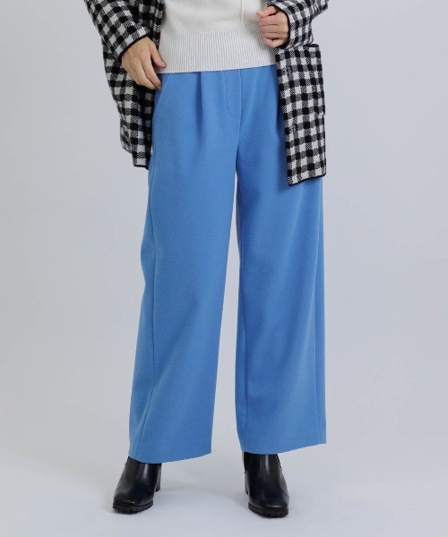 ワイドパンツ パンツ ウールライク保温ワイドパンツ レディース_2