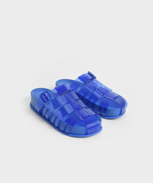 「CHARLES & KEITH」 フラットサンダル 22.5cm パープル レディース_画像6