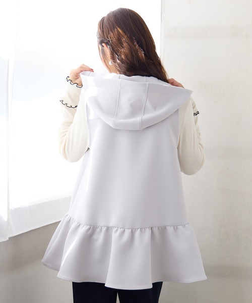 ローズティアラ（Rose Tiara）/【2WAY】【UVカット/防シワ/リサイクル素材】フード付きジレ Rose Tiara（ローズティアラ） ベスト ジレ 「2WAY」「UVカット/防シワ