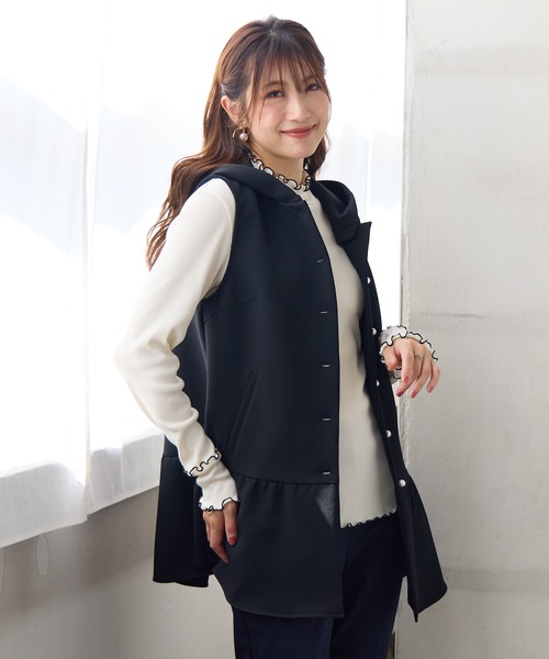 美品☆ローズティアラダンボールニットジレベスト黒大きいサイズ46 美品☆ローズティアラダンボールニットジレベスト黒大きいサイズ46 美