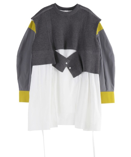UN3D. ブラウス シャツ UN3D./アンスリード/KNIT VEST DOCKING