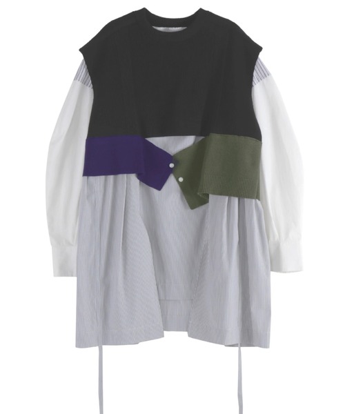UN3D./アンスリード/KNIT DOCKING JK UN3D. ブラウス シャツ UN3D./アンスリード/KNIT BUSTIER