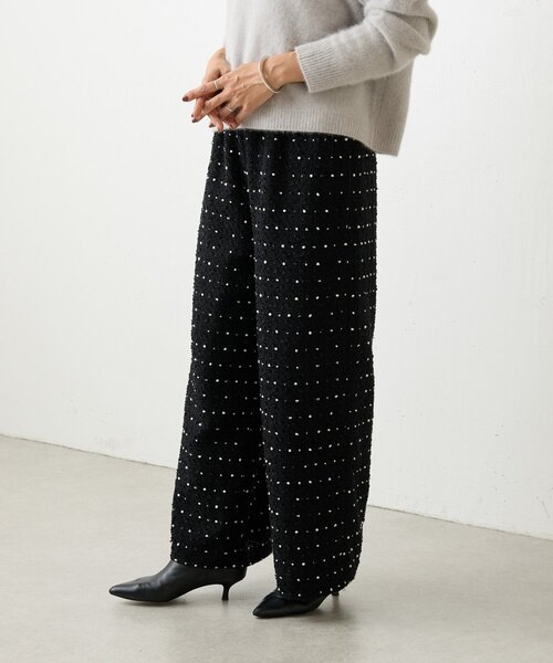BEARDSLEY（ビアズリー） パンツ つぶつぶツイードウエストリブパンツ
