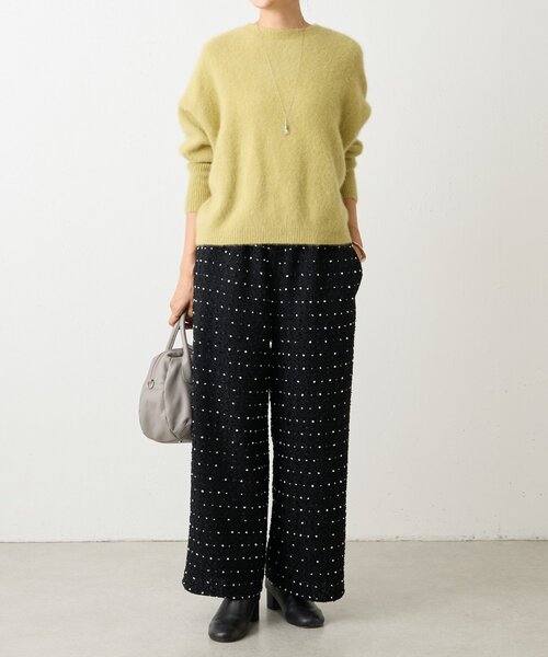 BEARDSLEY（ビアズリー） パンツ つぶつぶツイードウエストリブパンツ