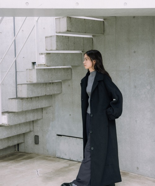 haek コート アウター melton long coat/メルトンロングコート