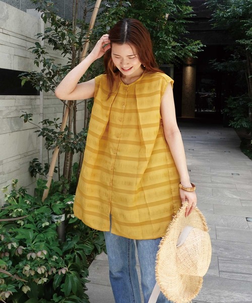 「CORNERS」 ノースリーブブラウス M ホワイト レディース_画像7