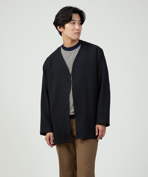 マルチサイズ カーディガン ツイルVネックカーディガン メンズ