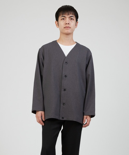 マルチサイズ カーディガン ツイルVネックカーディガン メンズ
