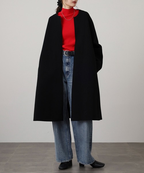 FUNALIVE（ファンアライブ） ノーカラーコート コート ボンディング