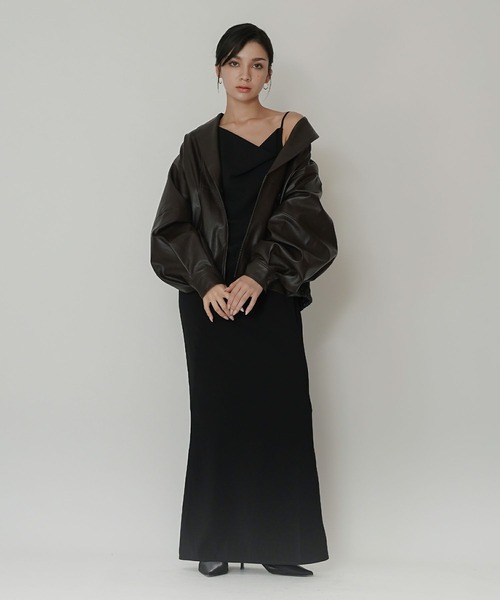 KINO THE KEI コート アウター ショールカラー レザー ブルゾン