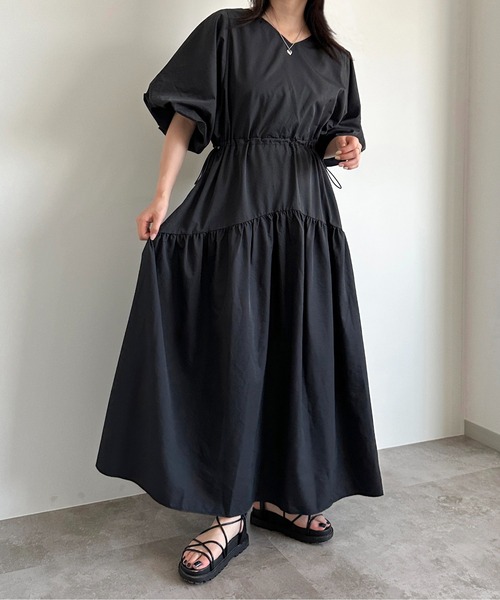 「apres jour mignon」 半袖ワンピース X-LARGE チャコールグレー レディース_画像9