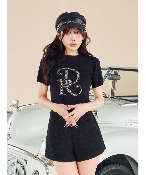 Darich（ダーリッチ） 半袖ニット FREE ブラック レディース