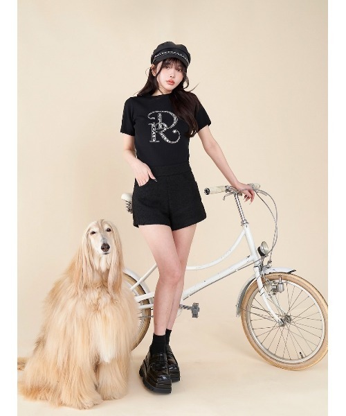 Darich（ダーリッチ） 半袖ニット FREE ブラック レディース